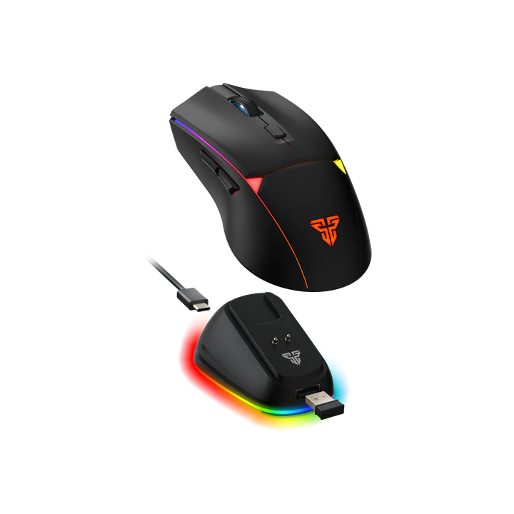 Fantech Crypto II (Black with RGB) Tri-Mode Connectivity Wireless Gaming Mouse with Charging Dock price in Pakistan product image