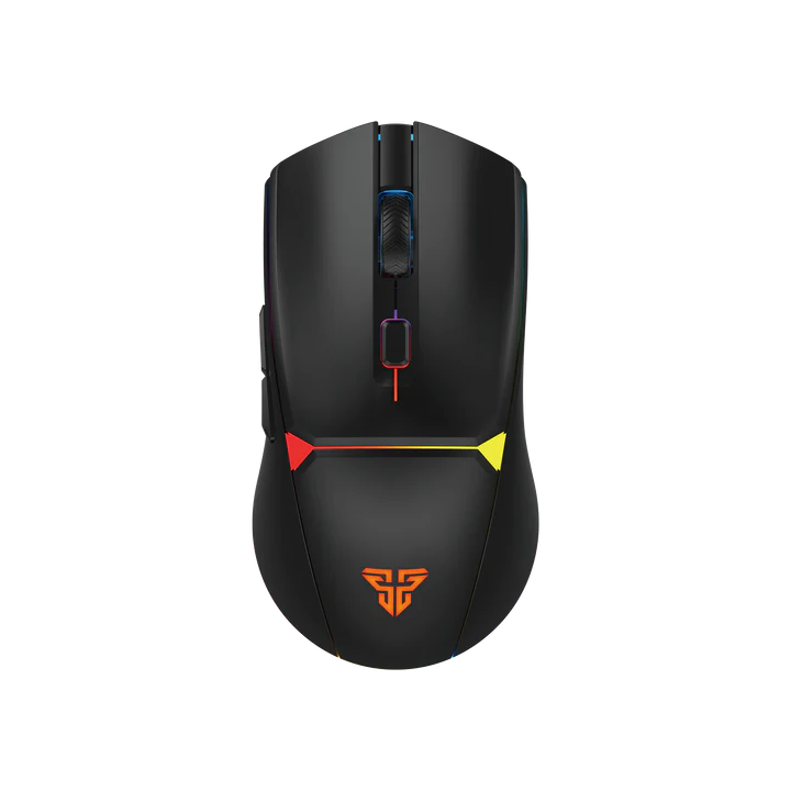 Fantech pc gear Fantech Crypto II (Black with RGB) Tri-Mode Connectivity Wireless Gaming Mouse with Charging Dock front view