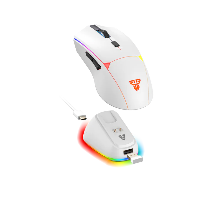 Fantech Crypto II (White with RGB) Tri-Mode Connectivity Wireless Gaming Mouse with Charging Dock price in Pakistan product image