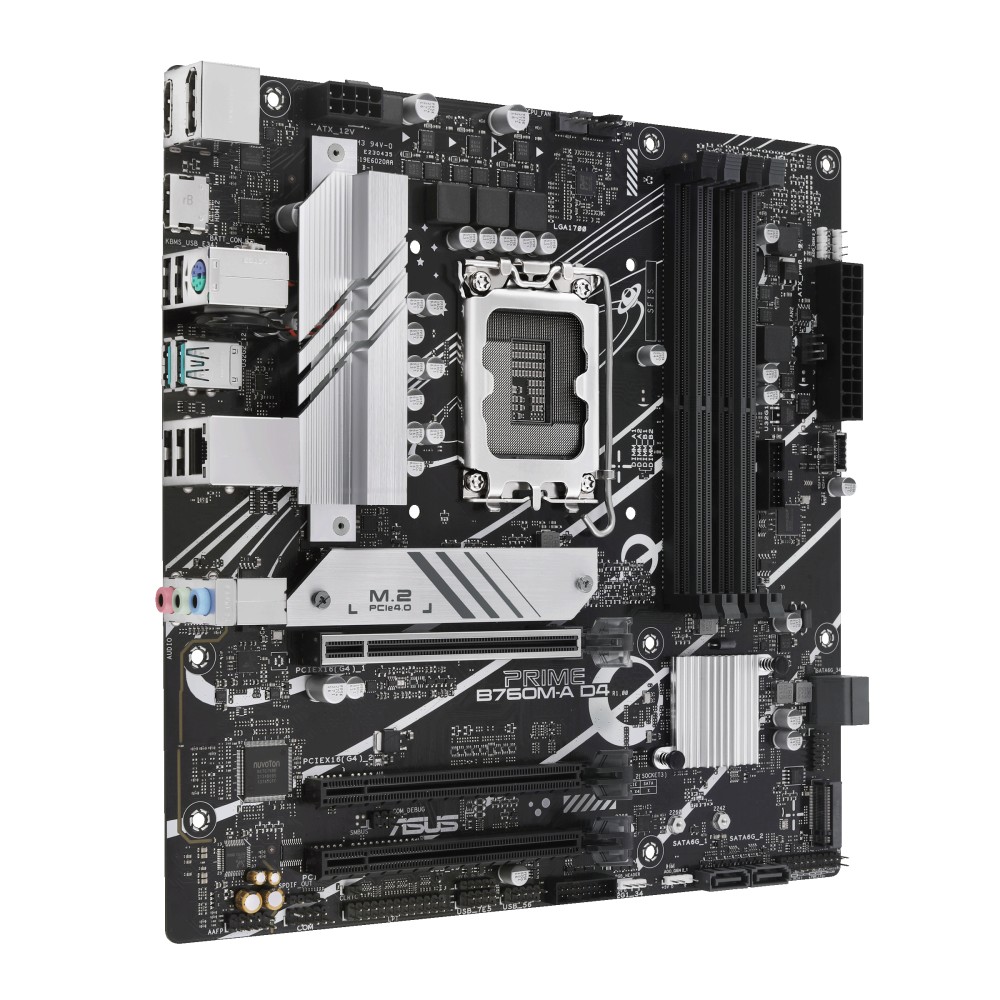 ASUS pc gear ASUS PRIME B760M-A (Black) DDR4 LGA 1700 Micro-ATX Motherboard front view
