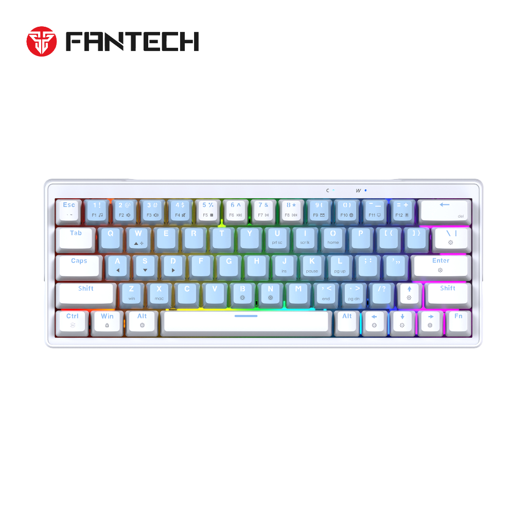 Fantech ATOM X63 (White & Blue) MK611 AME Edition Taro Switch Gaming Keyboard price in Pakistan product image