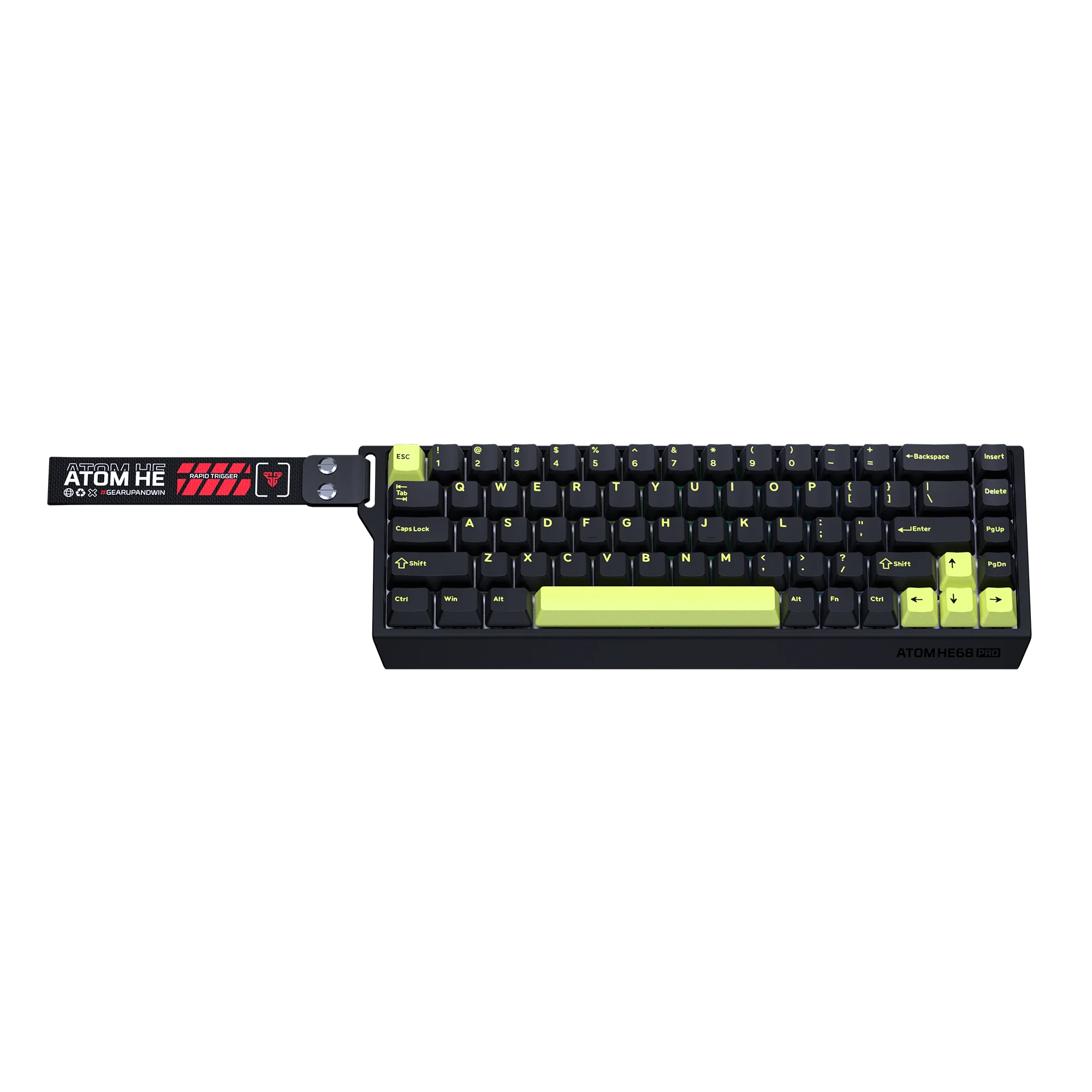 Fantech pc gear Fantech ATOM HE68 PRO (Black Emerald) Wireless Magnetic Gaming Keyboard front view