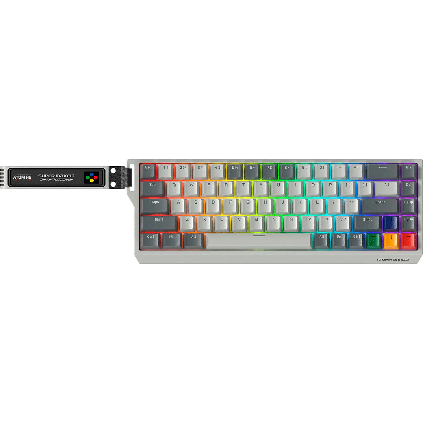 Fantech ATOM HE68 Pro (White Grey) Wireless Magnetic Gaming Keyboard price in Pakistan product image