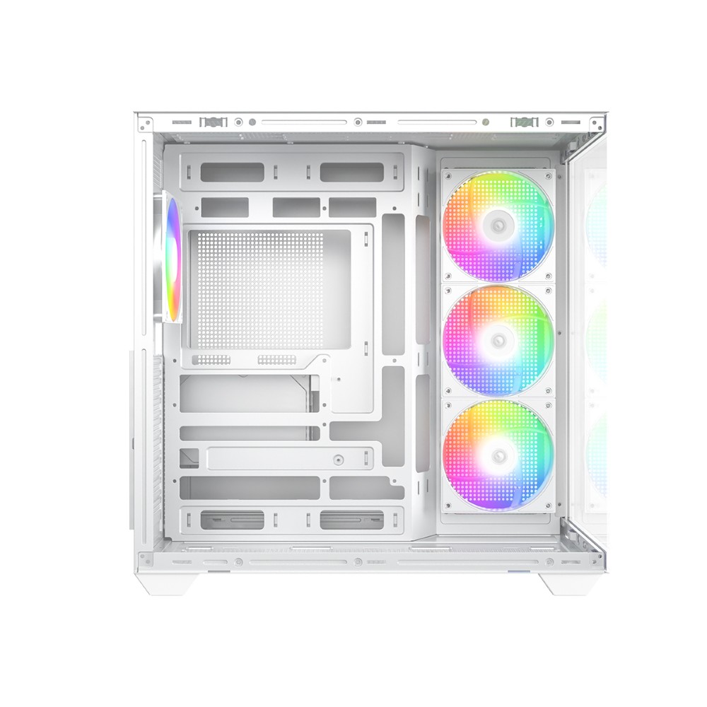 ID-Cooling pc gear ID-Cooling VIEW 510 (White) Tempered Glass ARGB ATX Mid Tower PC Case front view