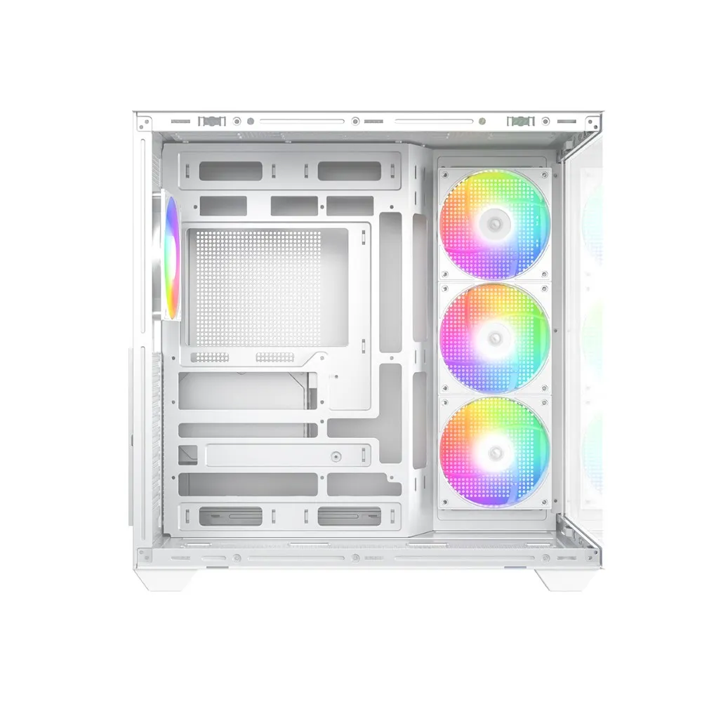 ID-Cooling pc gear ID-Cooling VIEW 510 (White) Tempered Glass ARGB ATX Mid Tower PC Case front view