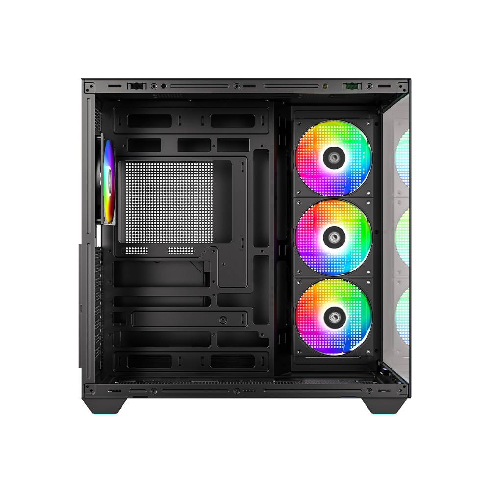 ID-Cooling pc gear ID-Cooling VIEW 510 (Black) Tempered Glass ARGB ATX Mid Tower PC Case front view