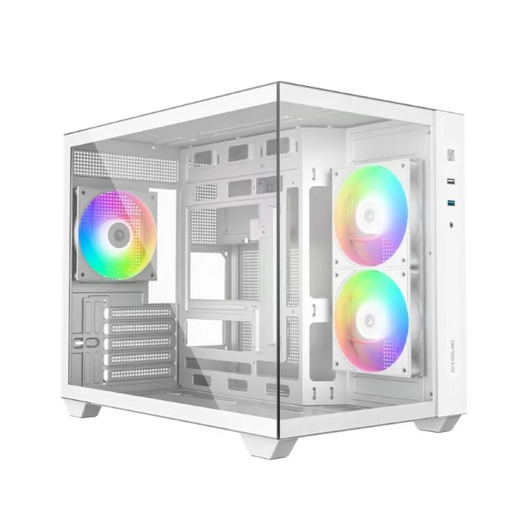 ID-Cooling VIEW 500 (White) Panoramic Tempered Glass ARGB Micro-ATX Gaming PC Case price in Pakistan product image