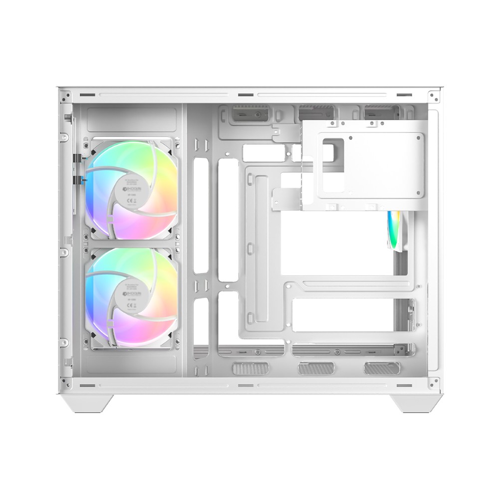 Buy ID-Cooling VIEW 500 (White) Panoramic Tempered Glass ARGB Micro-ATX Gaming PC Case online in Pakistan at WaddaGamer