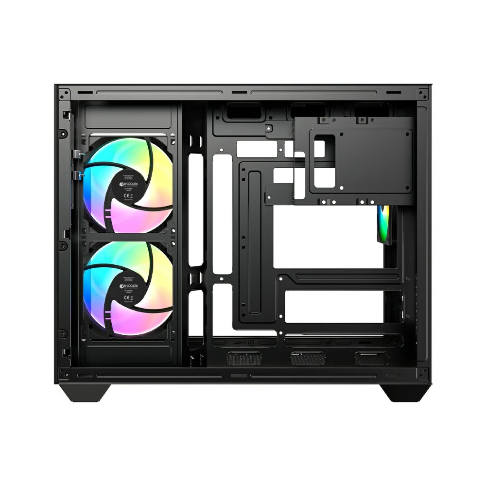 ID-Cooling VIEW 500 (Black) Panoramic Tempered Glass ARGB Micro-ATX Gaming PC Case image 4