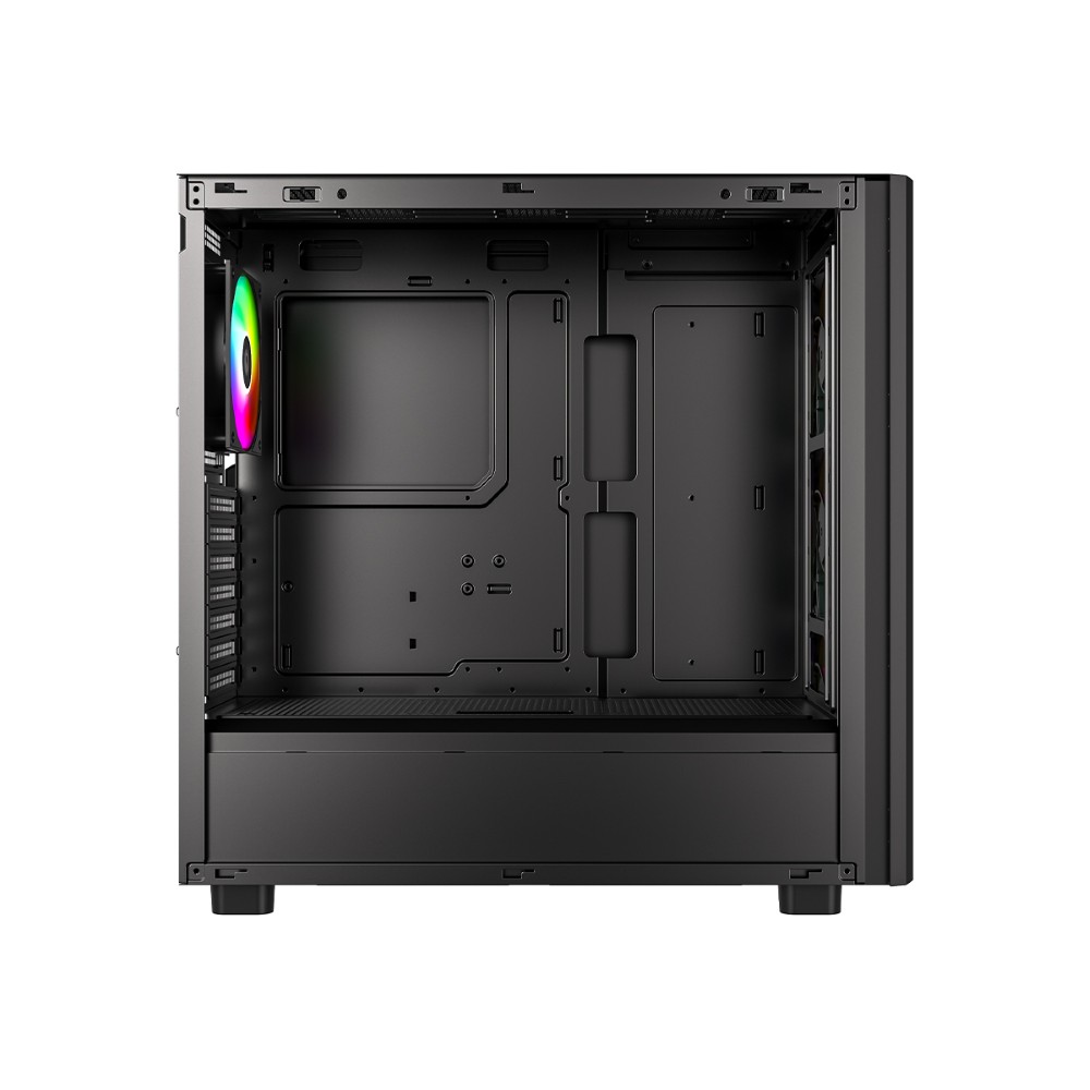 id pc gear ID-Cooling WARE 510 (Black) Tempered Glass ATX ARGB Mid Tower Gaming PC Case front view