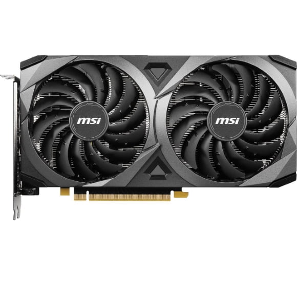 MSI pc gear MSI GeForce RTX 3060 Ti (Black) VENTUS 2X OC 8GB GDDR6 Graphics Card (Used) front view