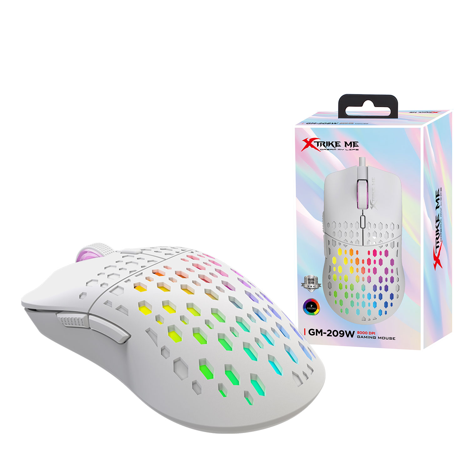 Xtrike Me GM209 (White with RGB) Wired Gaming Mouse price in Pakistan product image