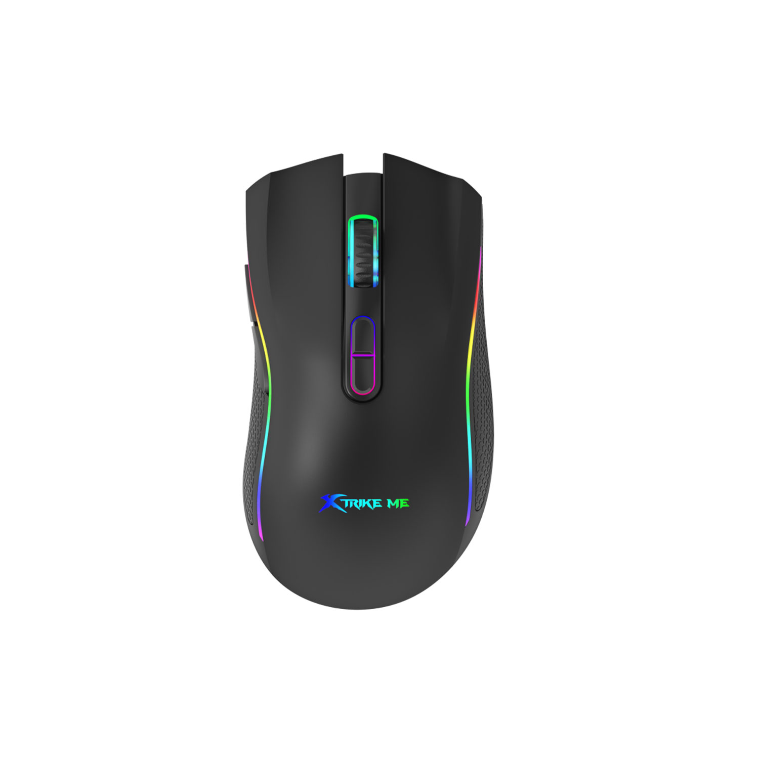 Xtrike Me pc gear Xtrike Me GM-314 (Black with RGB) BK Wired Gaming Mouse front view