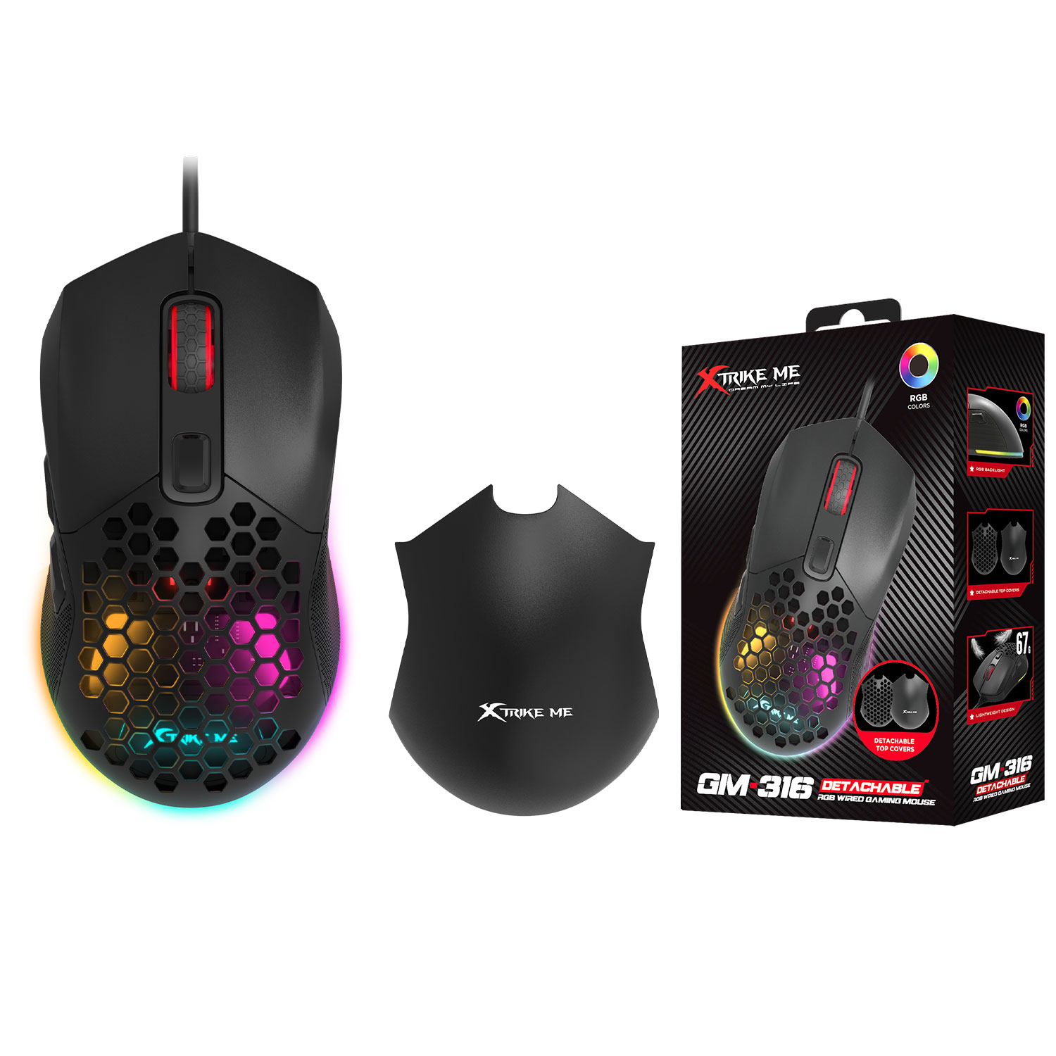 Xtrike Me GM-316 (Black with RGB) Wired Gaming Mouse