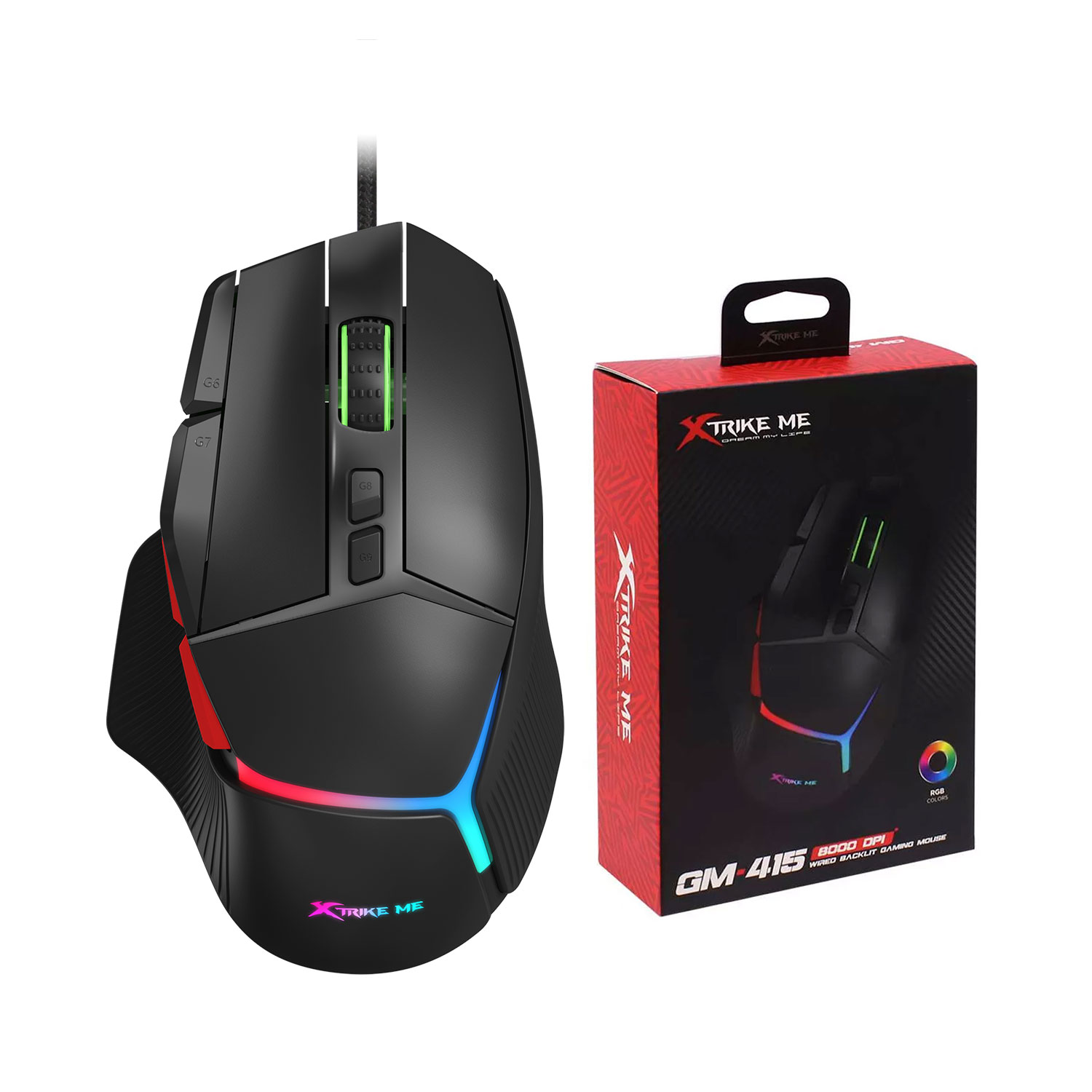 Xtrike Me GM-415 (Black with RGB) Wired Gaming Mouse