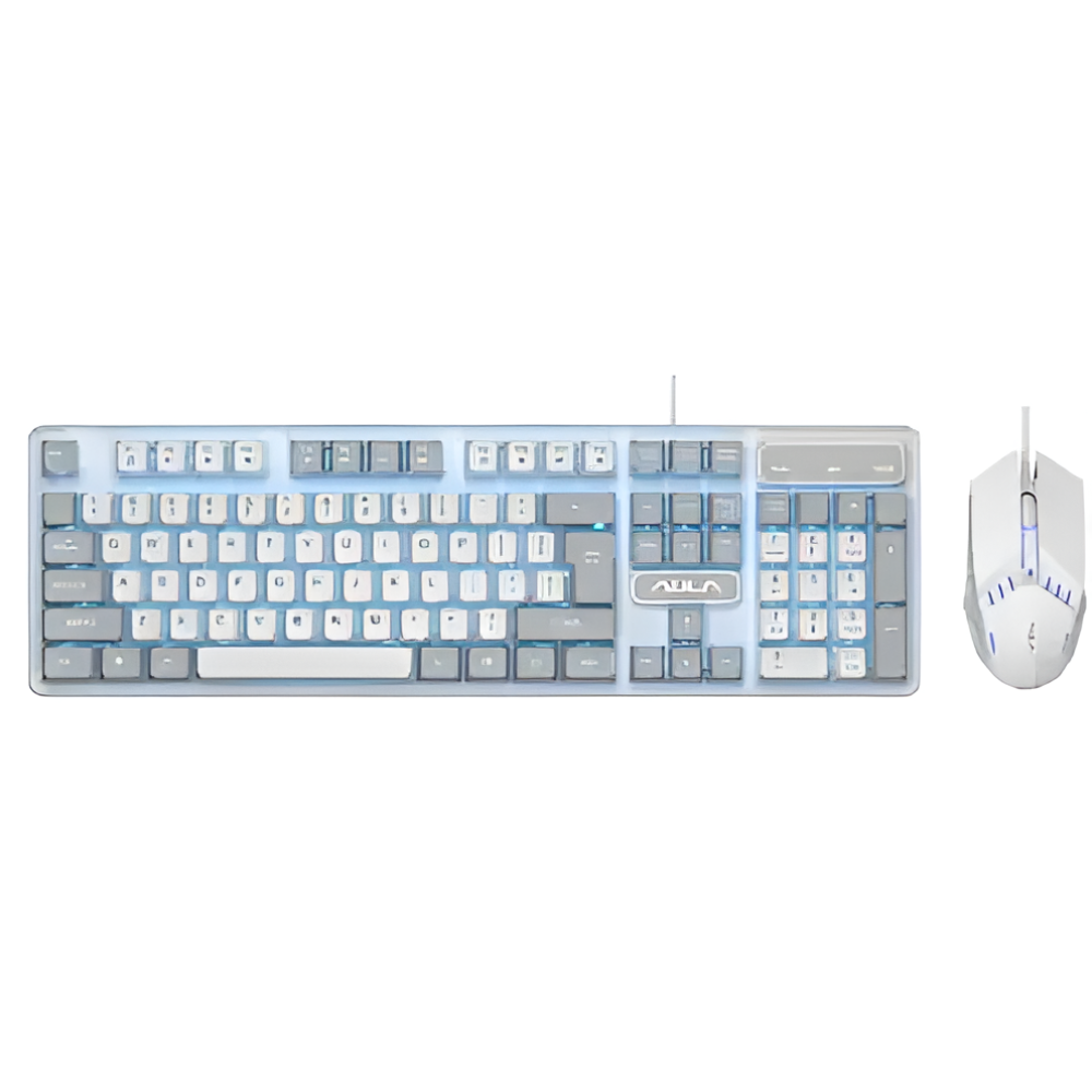 Aula F3061 (Grey & White) Membrane Gaming Keyboard & Mouse (2-in-1) Combo