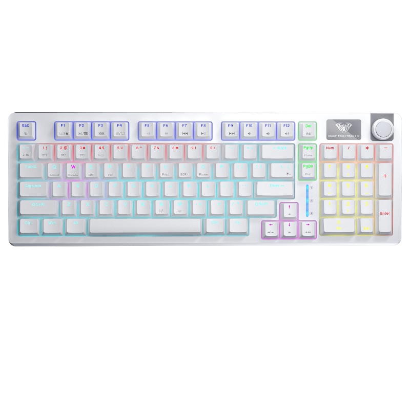 AULA S98 (White with RGB) Gasket 98% Layout Mechanical Keyboard