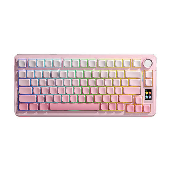 Aula S75 Pro (Gradient Pink with RGB) Tri-Mode with LCD Display Wireless Gaming Keyboard