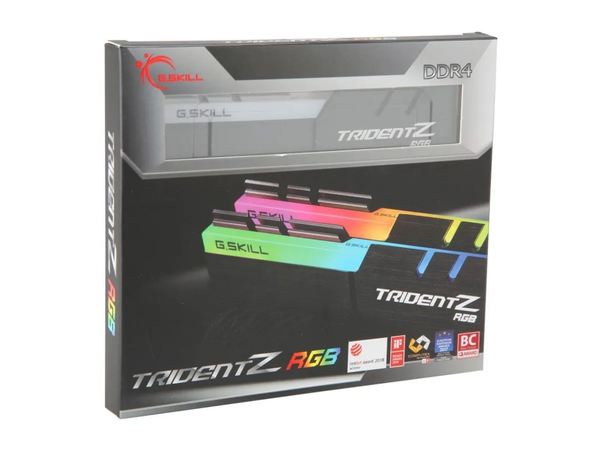 G.Skill Trident Z (Black with RGB) 16GB (2×8GB) 3600MHz CL16 DDR4 Desktop Memory RAM