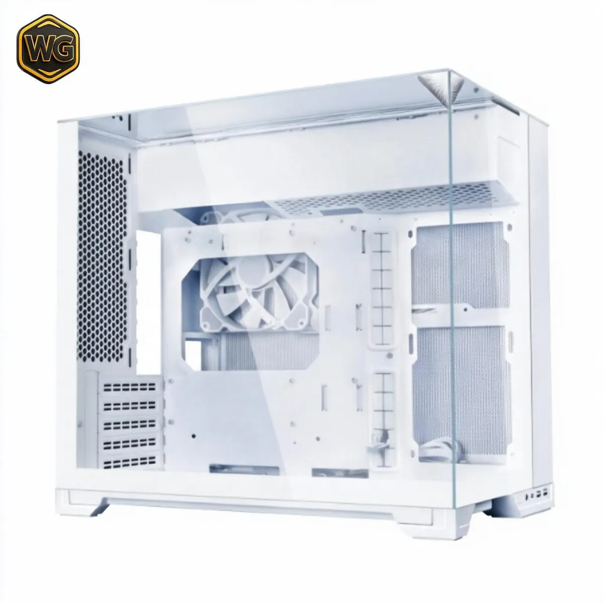 LIAN LI O11 VISION-M (White) Dual-Chamber Tempered Glass Micro-ATX PC Case price in Pakistan product image