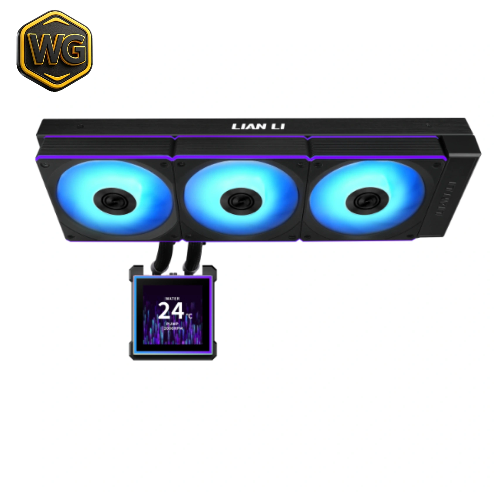 LIAN LI HydroShift II LCD-S 360 (Black) 3.4" IPS LCD & 360mm Radiator AIO Liquid CPU Cooler price in Pakistan product image