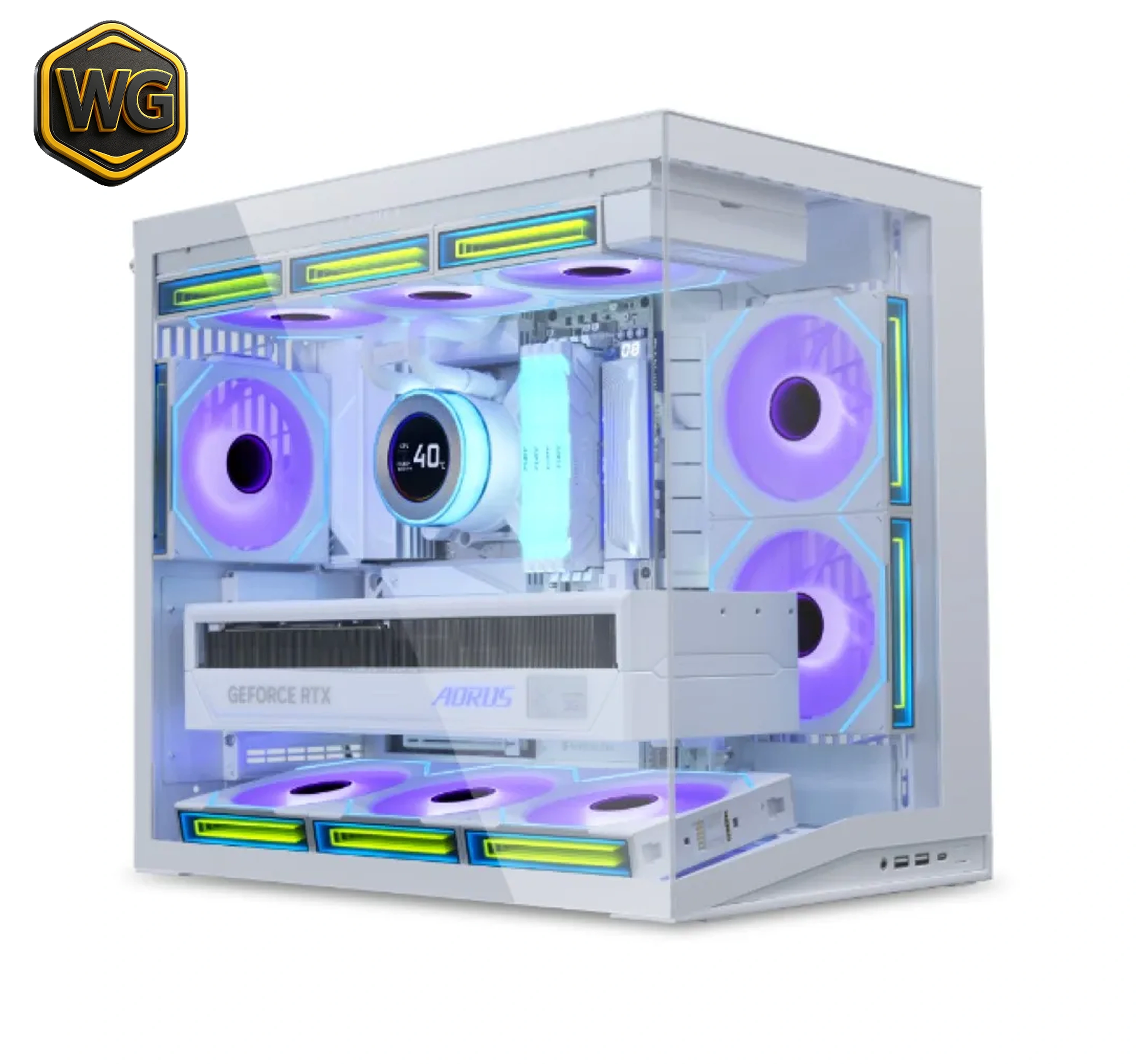 LIAN LI pc gear LIAN LI O11 Dynamic Mini V2-W Gaming Computer Case front view