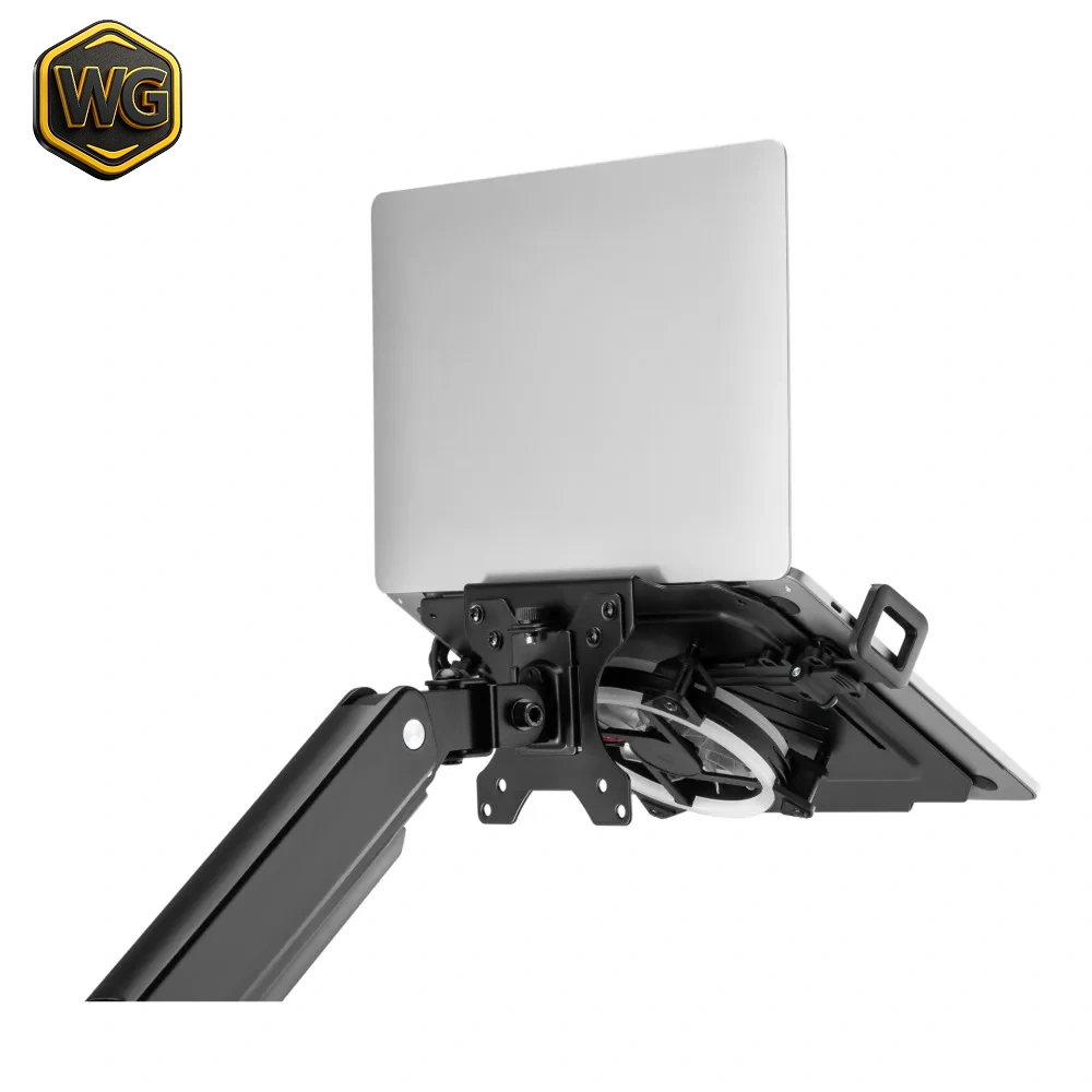 MXG LH-01R (Black)Universal Laptop Holder for Monitor Arms with RGB Cooling Fan