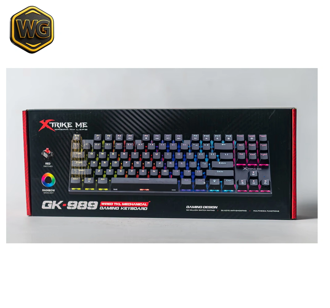 Xtrike Me GK-989 (Black with  Rainbow RGB Backlight) USB Wired Gaming Keyboard