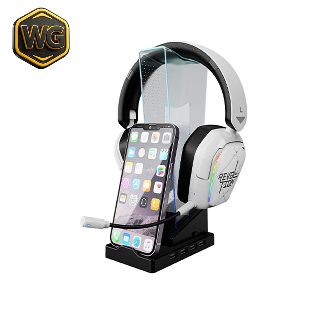 Xtrike Me HT-09 (Transparent & Black) Gaming Headset & Phone Stand price in Pakistan product image