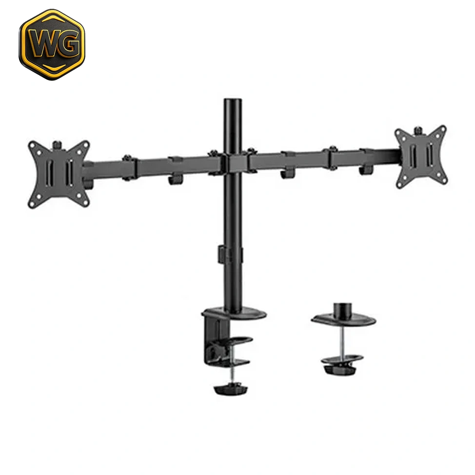 MXG screens MXG BMA-24P (Matte Black) Dual Monitor Steel Articulating Monitor Arm front view