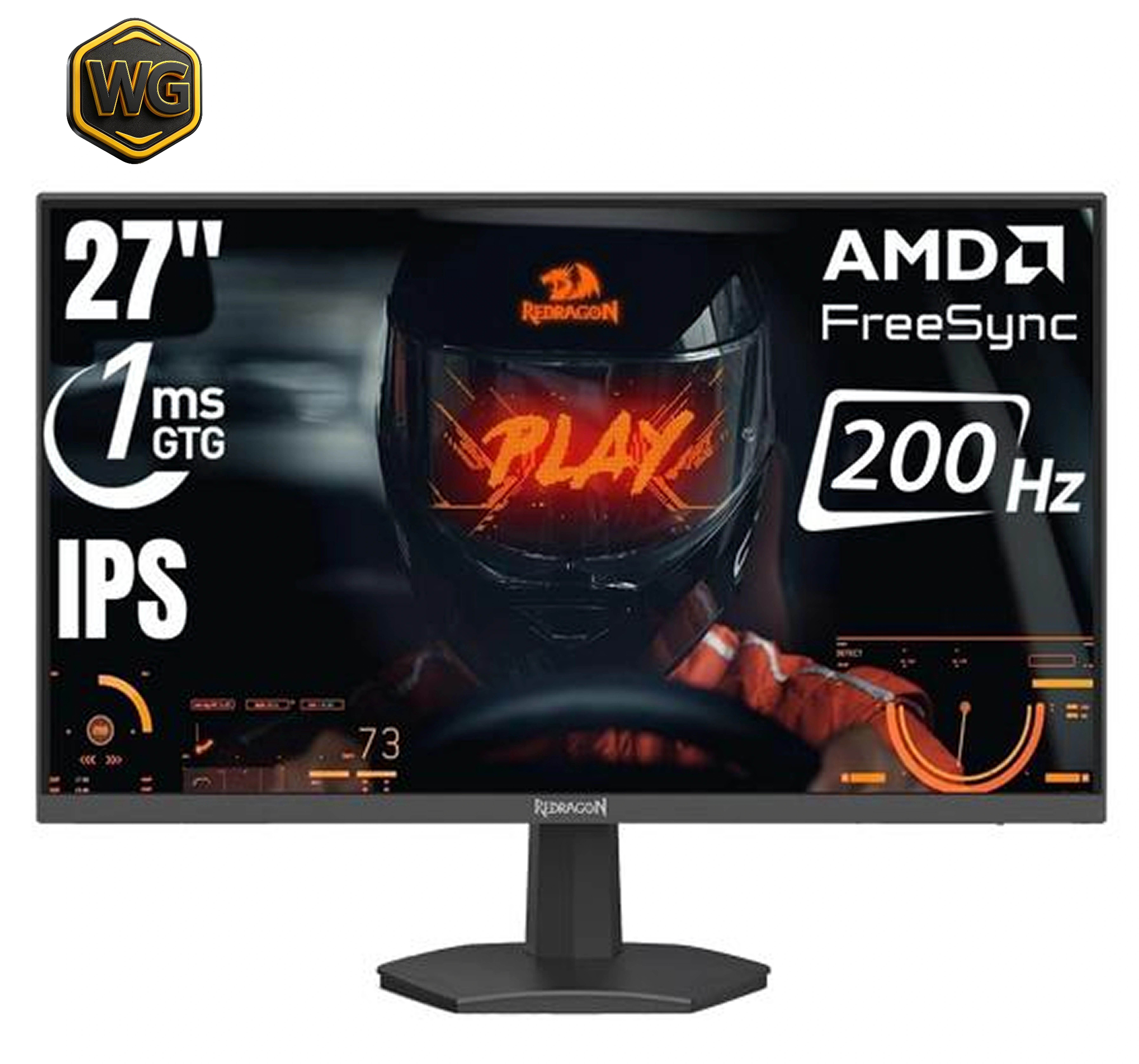 Redragon Mirror GM27X5 (Black & Red) 27" IPS FHD 200Hz Gaming Monitor price in Pakistan product image