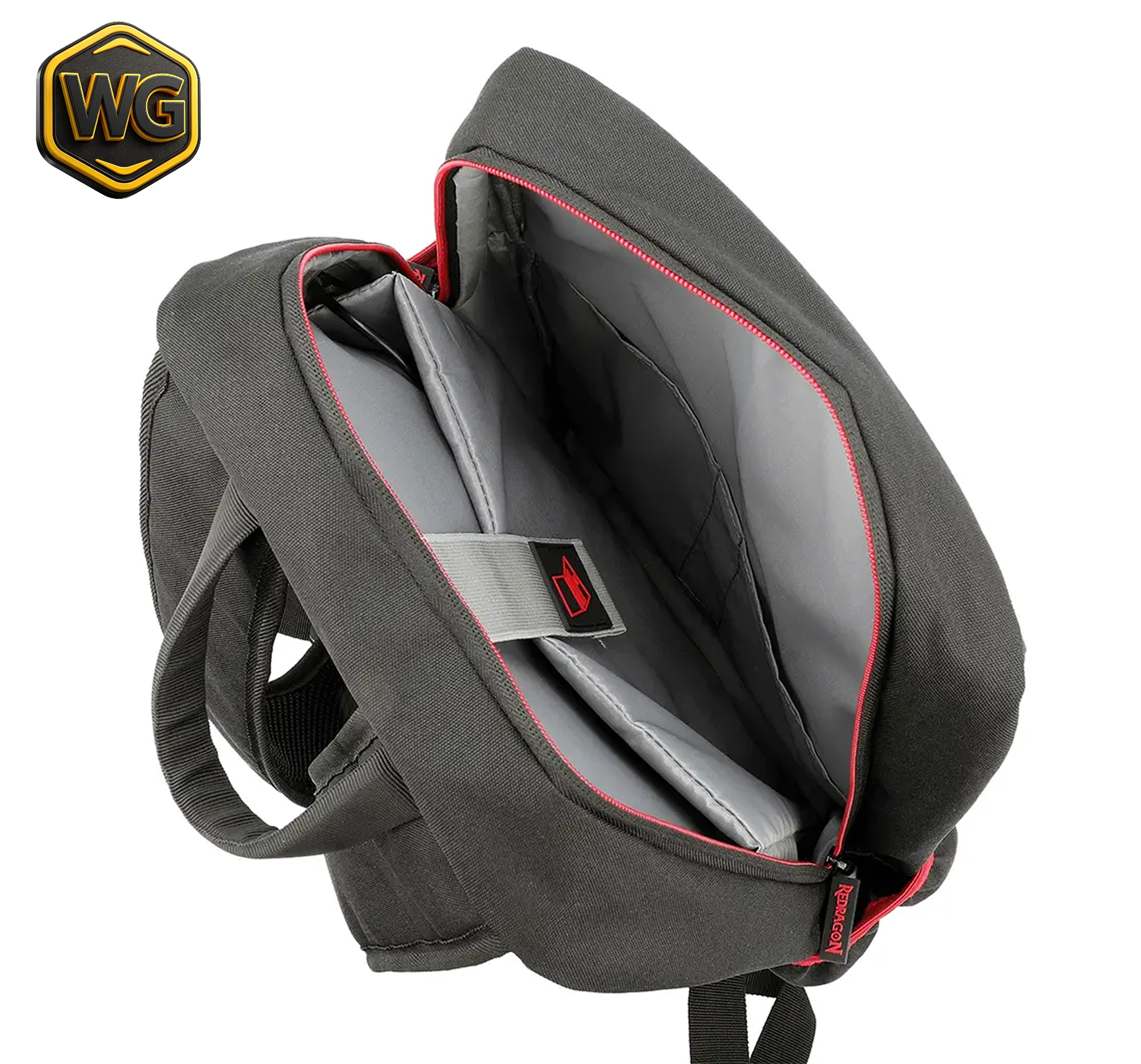 Redragon Heracles GB-82 (Black & Red) 15.6″inch with USB-A Charging Port Multi-Compartment Backpack image 4