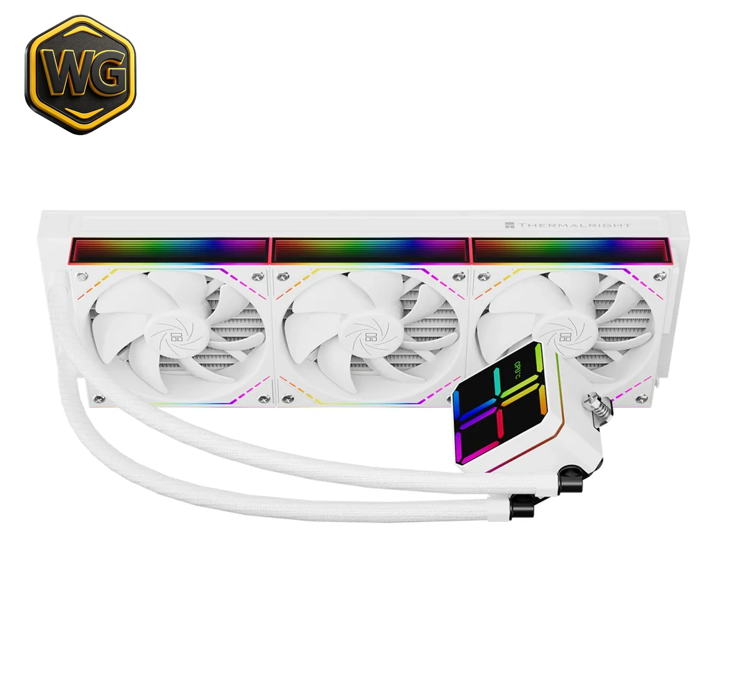Thermalright pc gear Thermalright Magic Qube 360 (White with ARGB) AIO Liquid CPU Cooler front view