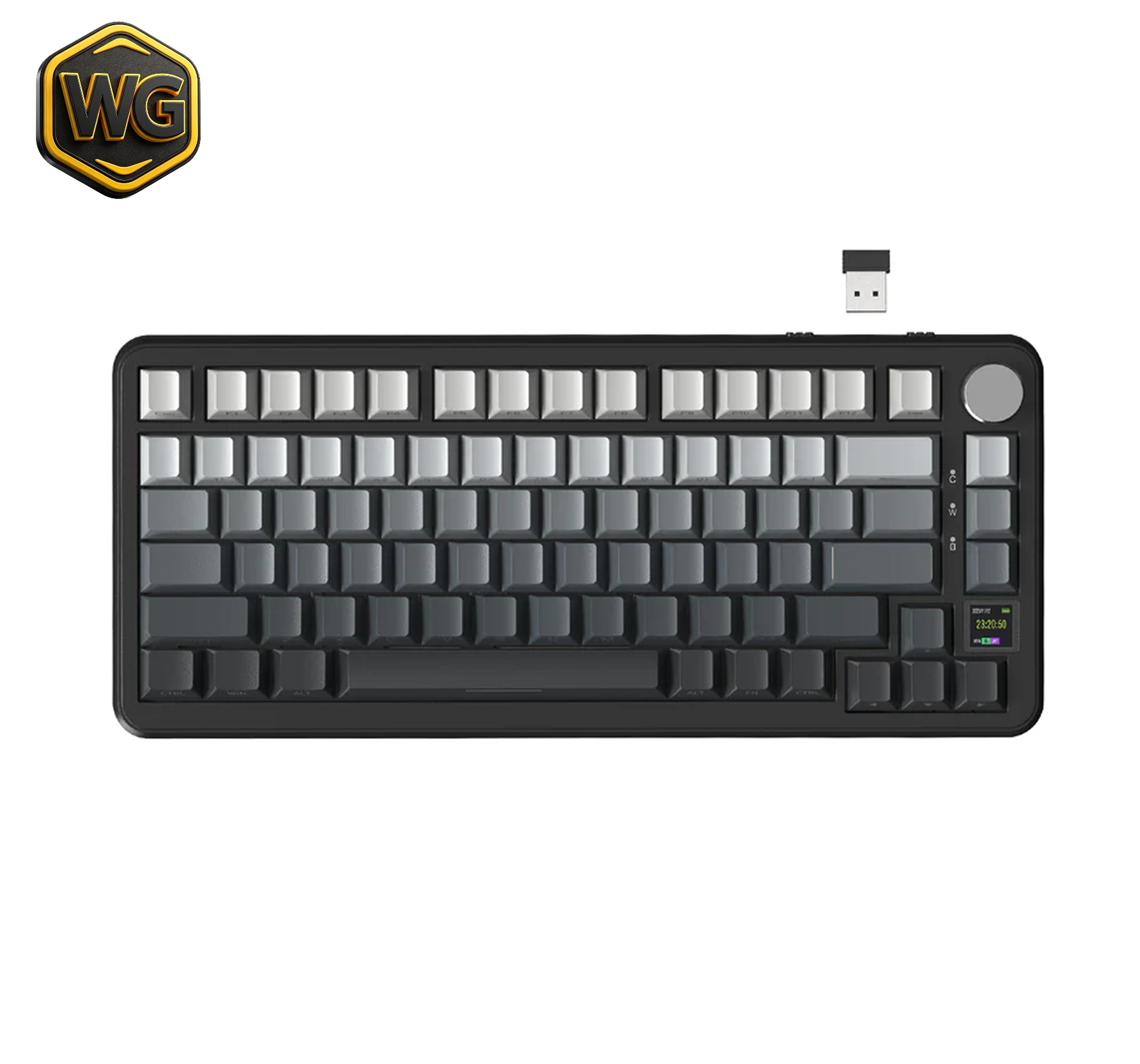Attack Shark pc gear Attack Shark X85 Pro (Gradient Black/ Moonlight) 75% Wireless Mechanical & Gaming Keyboard front view
