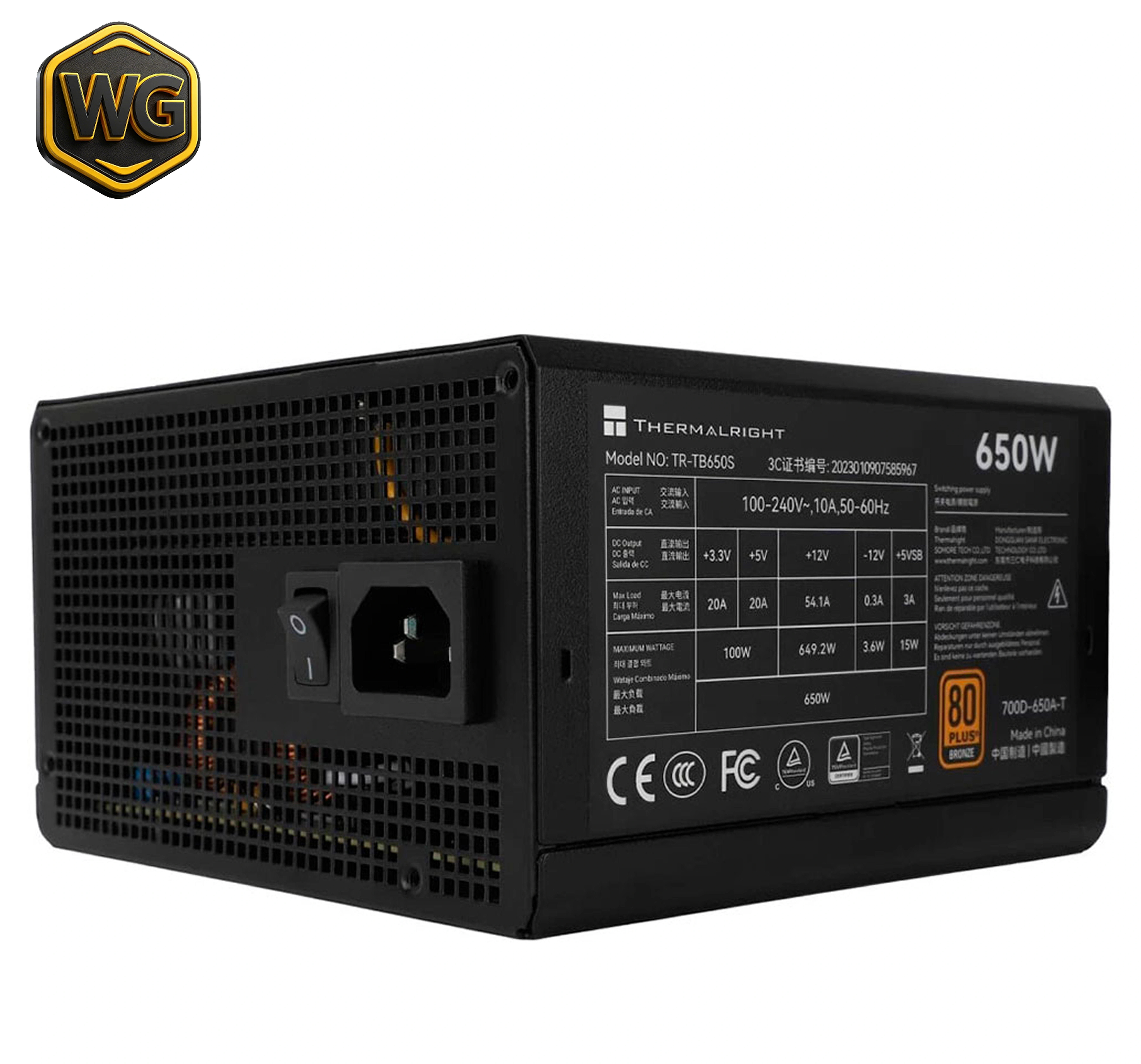 Thermalright TB-650S (Black) 650W 80 PLUS Bronze ATX 3.0 Non-Modular Power Supply image 4