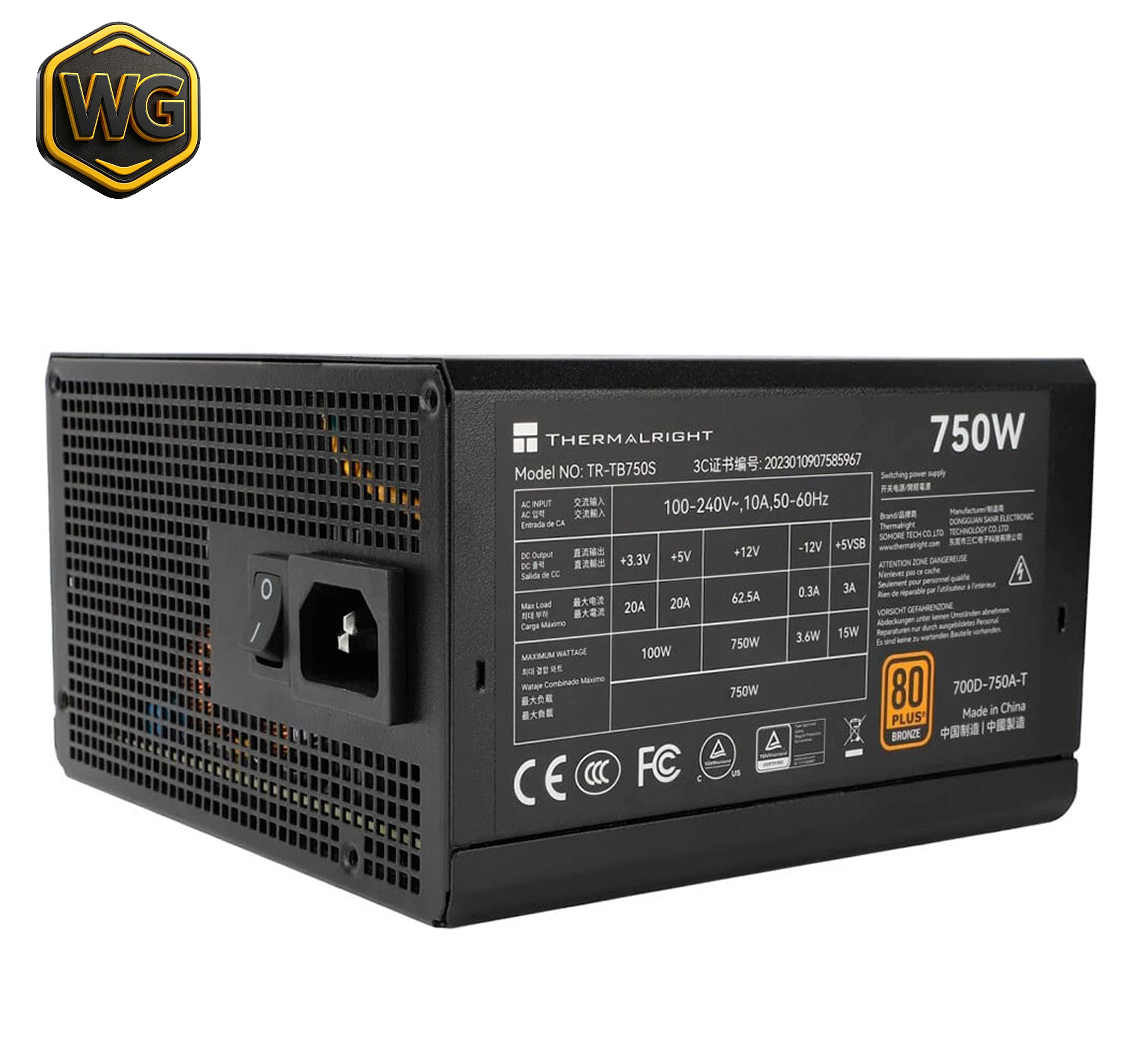 Thermalright TB-750S (Black) 750W 80 PLUS Bronze ATX 3.0 Non-Modular Power Supply image 4