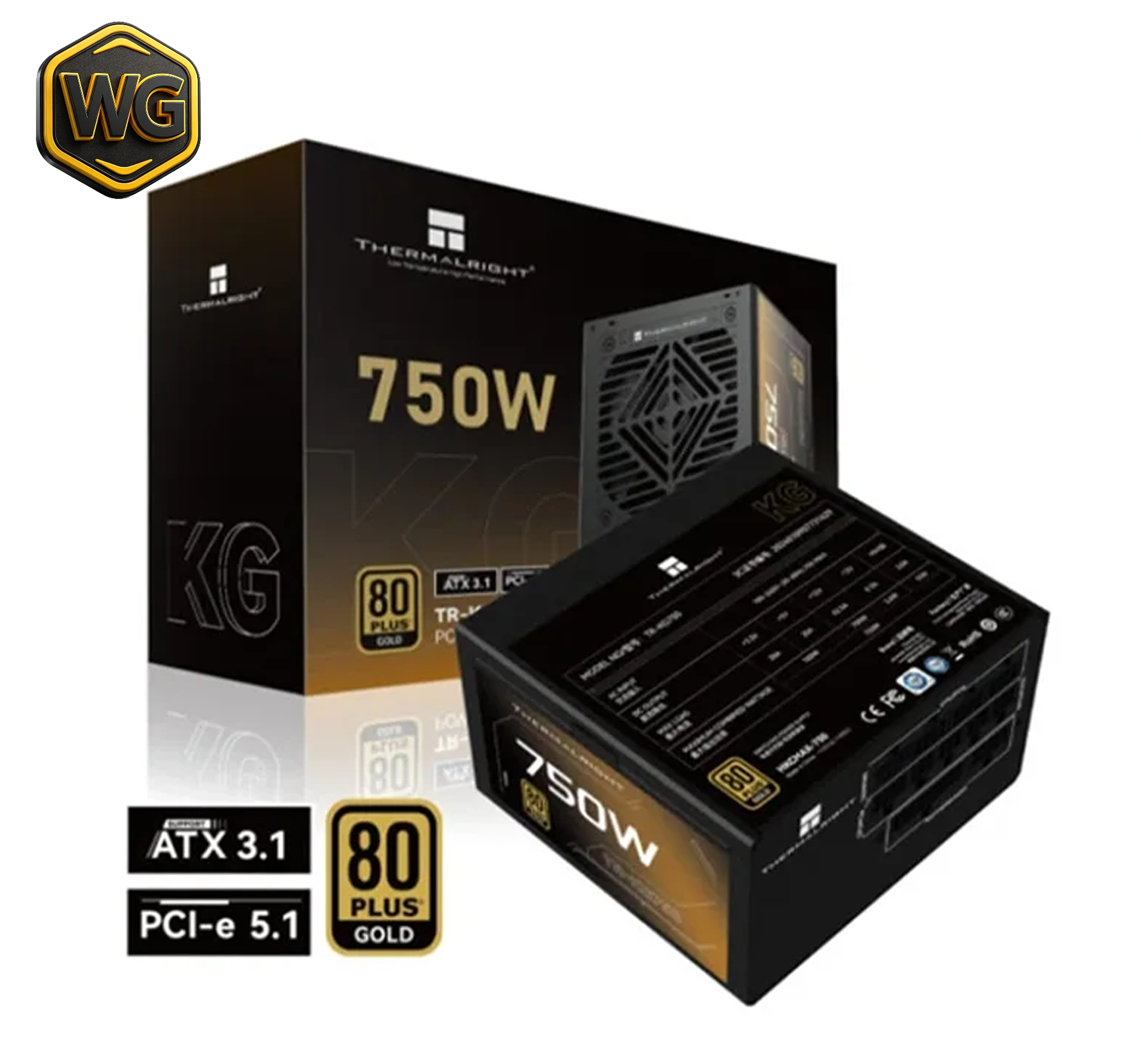 Thermalright KG750 (Black) 750W 80+ Gold ATX 3.1 Fully Modular Power Supply
