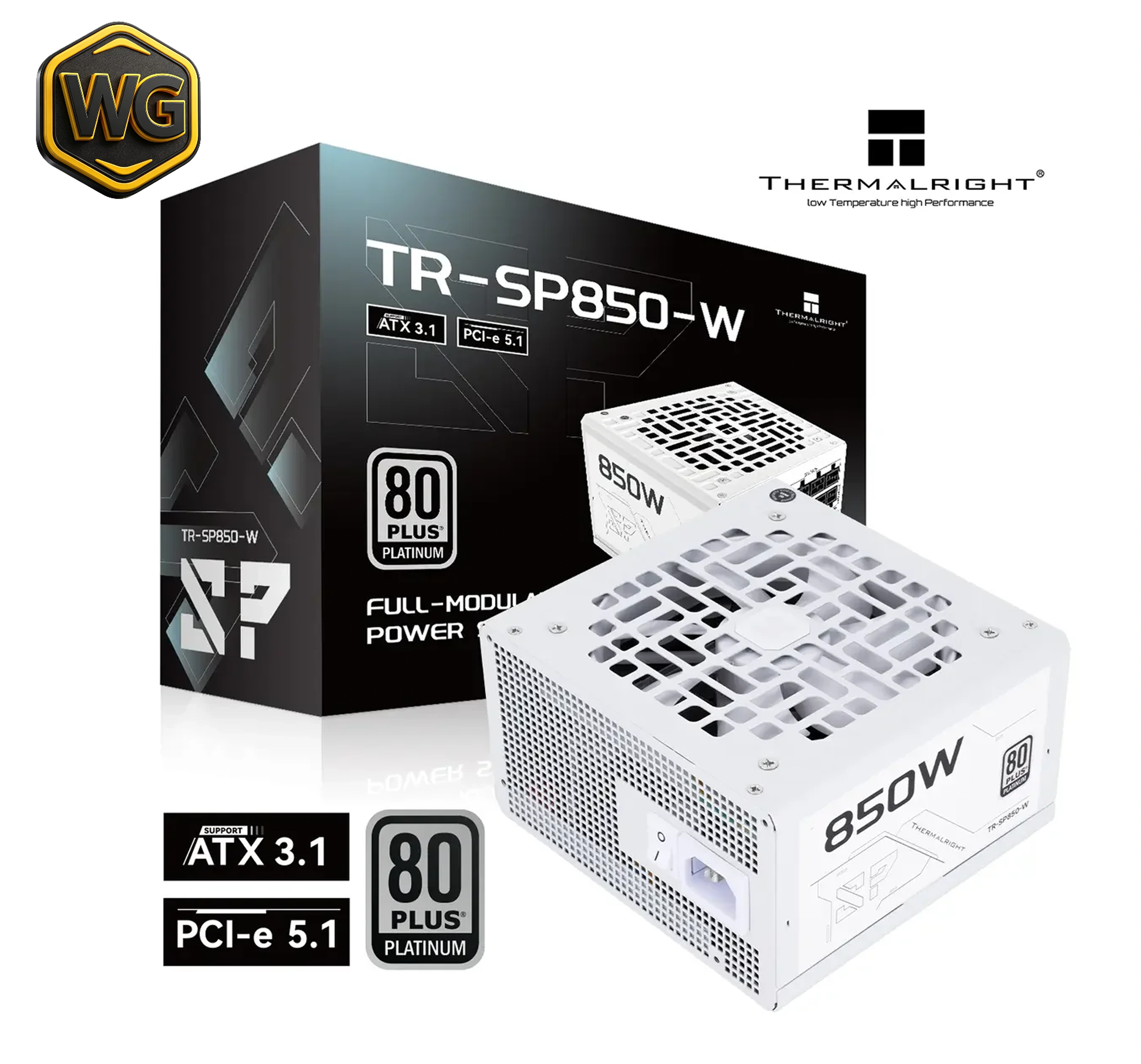 Thermalright SP850 (White) 850W 80+ Platinum ATX 3.1 Fully Modular Power Supply