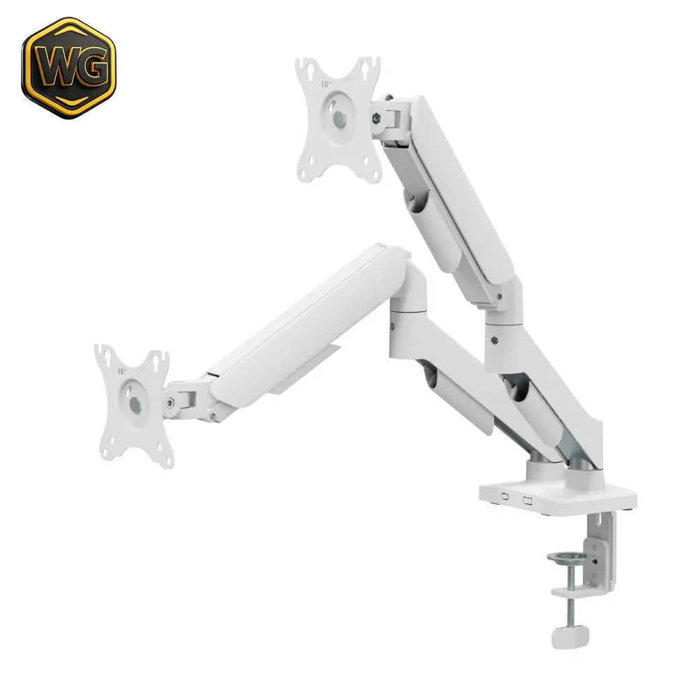 Buy MXG EMA-24 (White Specs) Economical Mechanical Spring Dual Monitor Arm online in Pakistan at WaddaGamer