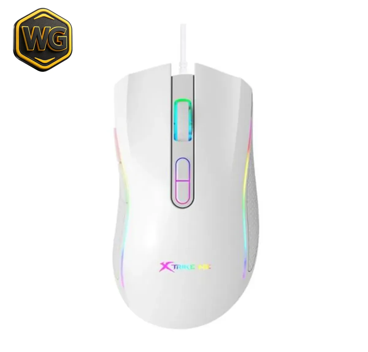 Xtrike Me pc gear Xtrike Me GM-314 RGB Wired Gaming Mouse – White front view