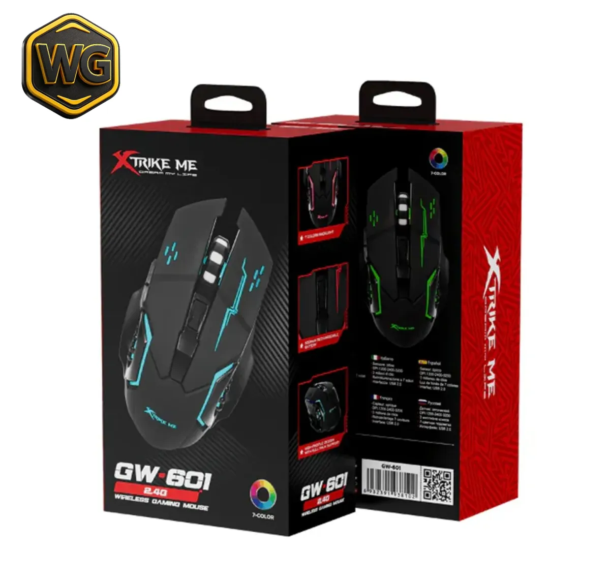Xtrike Me GW-601 RGB Wireless Gaming Mouse 3200 DPI price in Pakistan product image