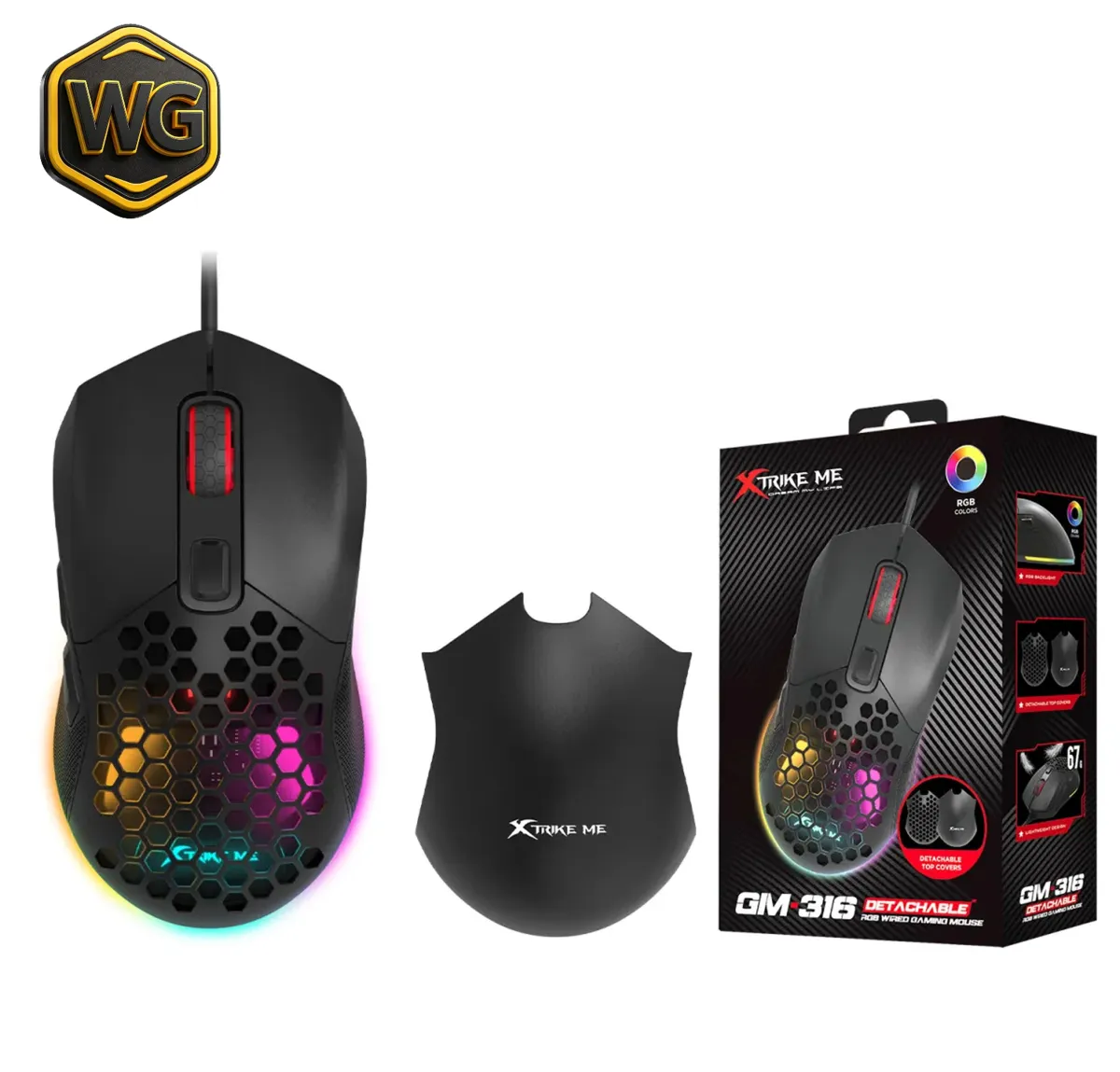 Xtrike Me GM-316 RGB Wired Gaming Mouse – Black price in Pakistan product image