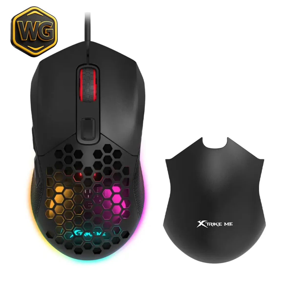 Xtrike Me pc gear Xtrike Me GM-316 RGB Wired Gaming Mouse – Black front view