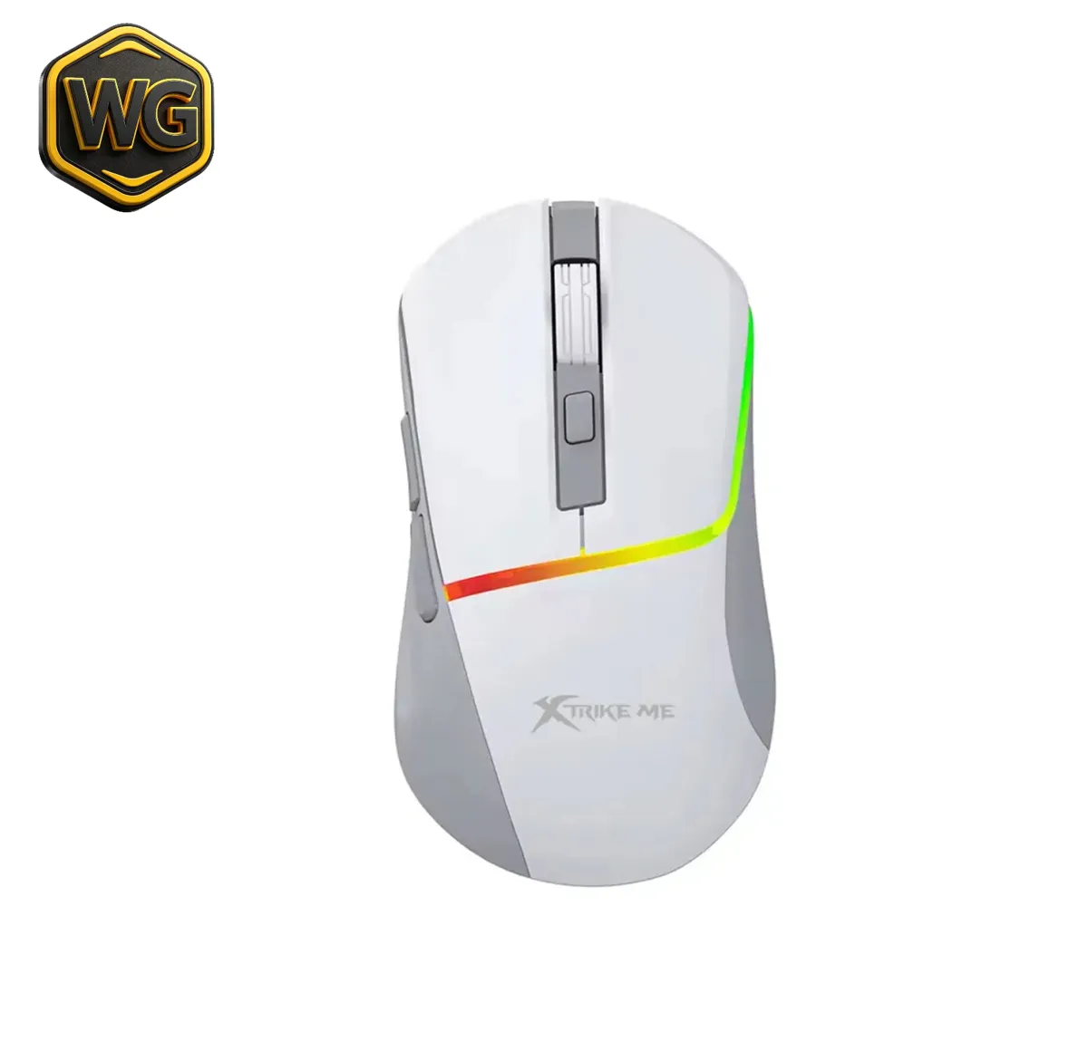 Xtrike Me pc gear Xtrike Me GM-322 White RGB 7200 DPI Wired Gaming Mouse front view