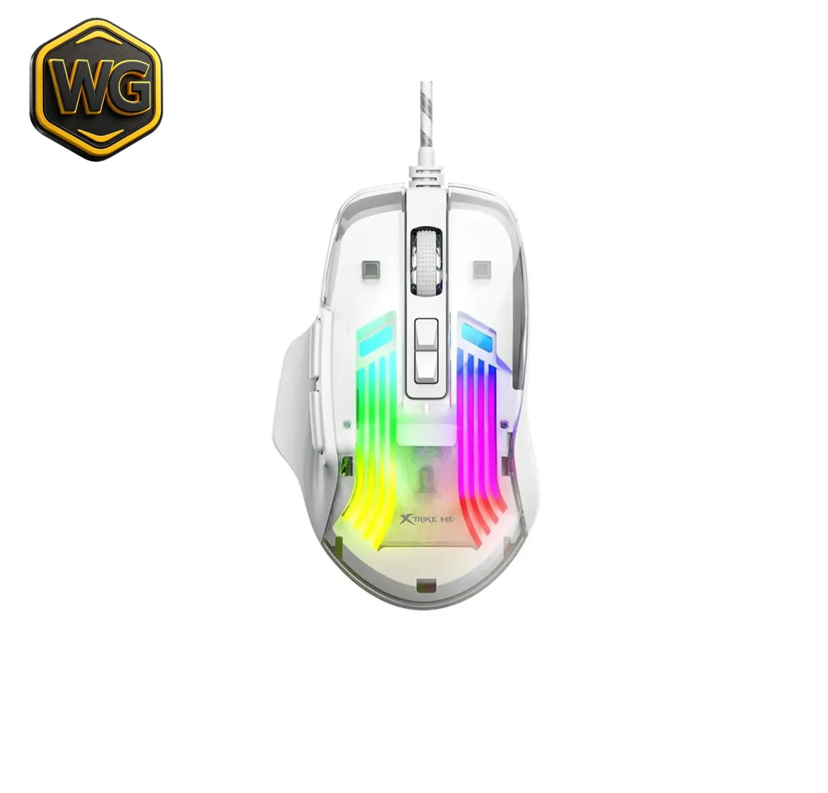 Xtrike Me pc gear Xtrike Me GM-319 RGB Wired Gaming Mouse – White front view