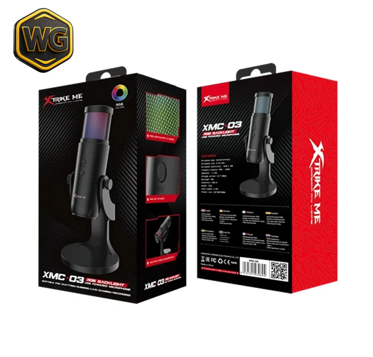 Xtrike Me XMC03 Black RGB USB Gaming Microphone price in Pakistan product image