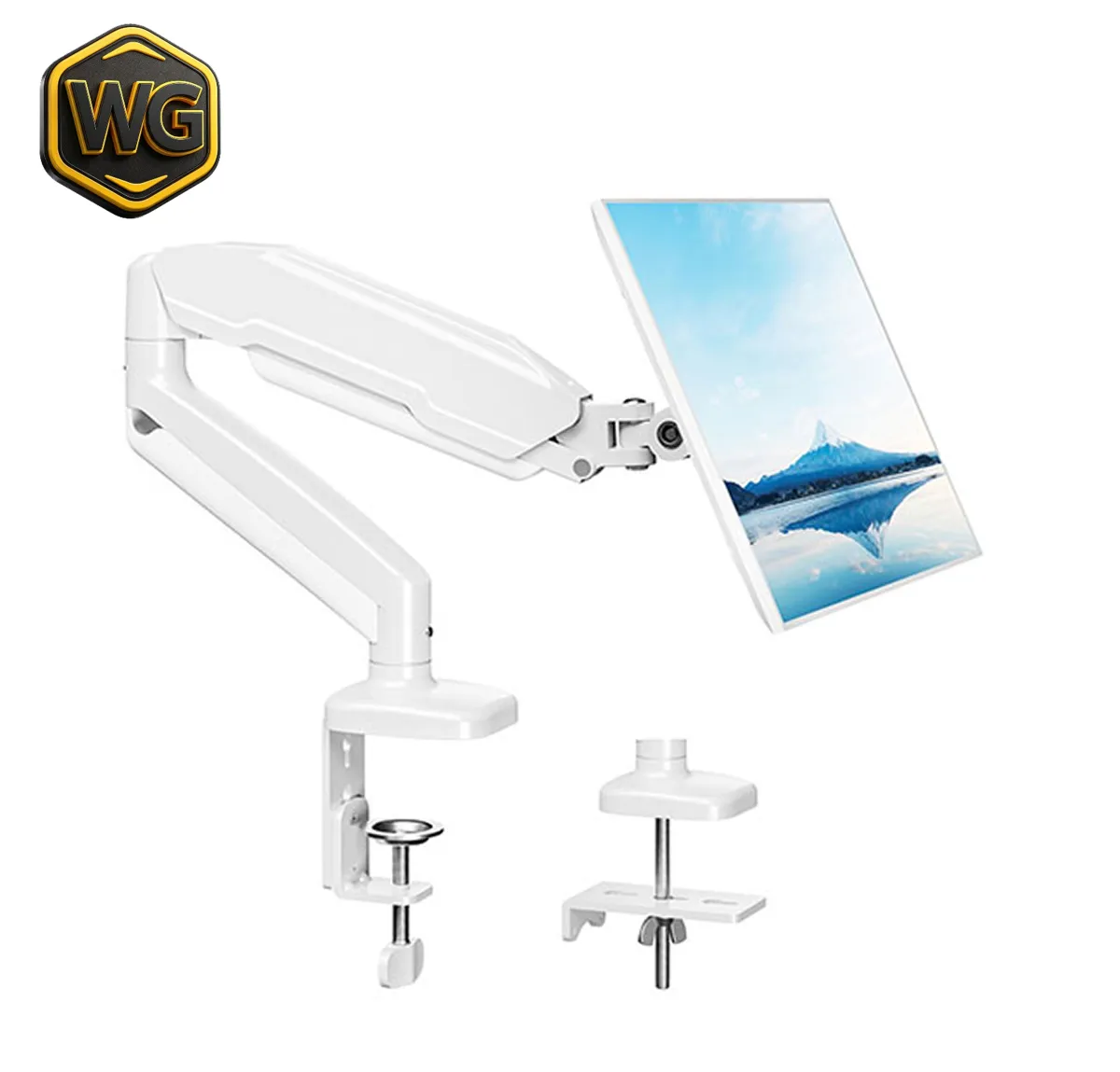 Xtrike Me HT-20 White Adjustable Single Monitor Desk Mount image 4