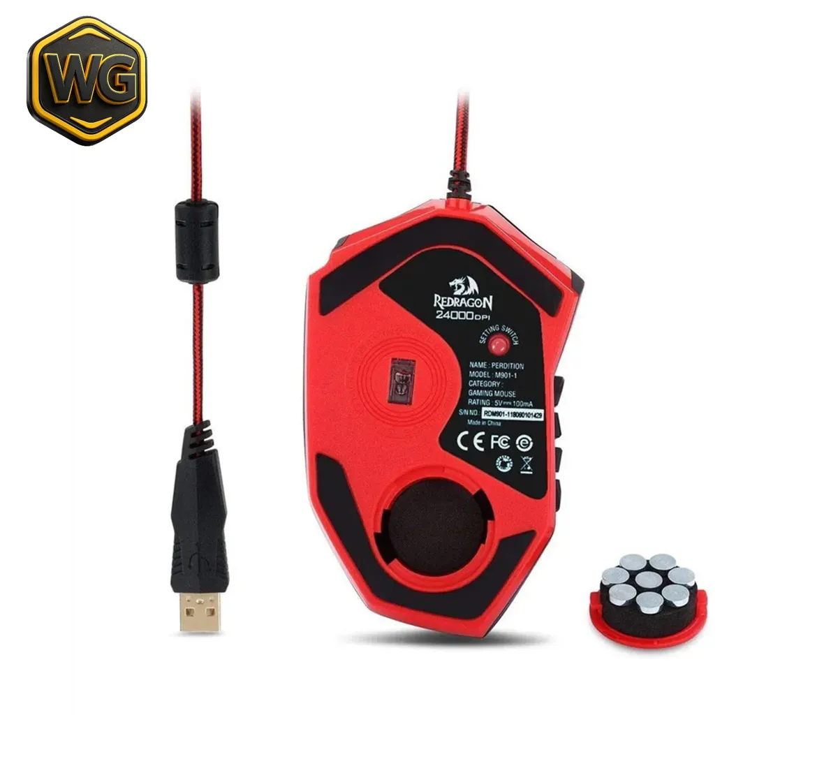 Redragon pc gear Redragon M901-1 Perdition 2 Wired Mouse front view