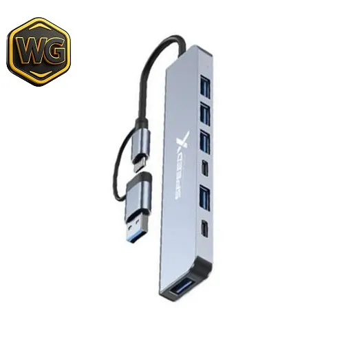 Speed-X accessories Speed-X SP-TC701 7-Port USB 3.0 & Type-C Hub front view