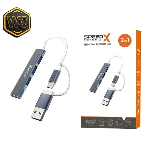 Speed-X SP-UTC41 2-in-1 USB 3.0 4-Port Hub price in Pakistan product image